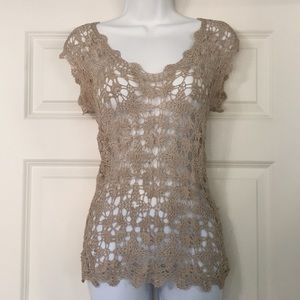 NWOT Say What? Crochet Top size M